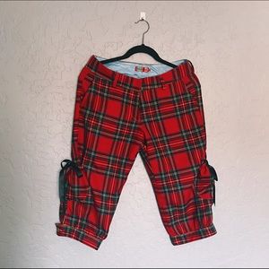 Petro Zillia Red Plaid Capris